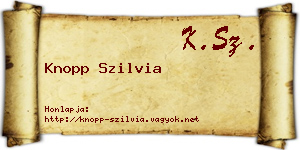 Knopp Szilvia névjegykártya