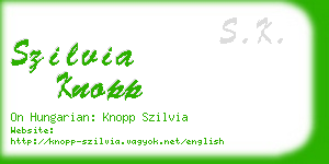 szilvia knopp business card